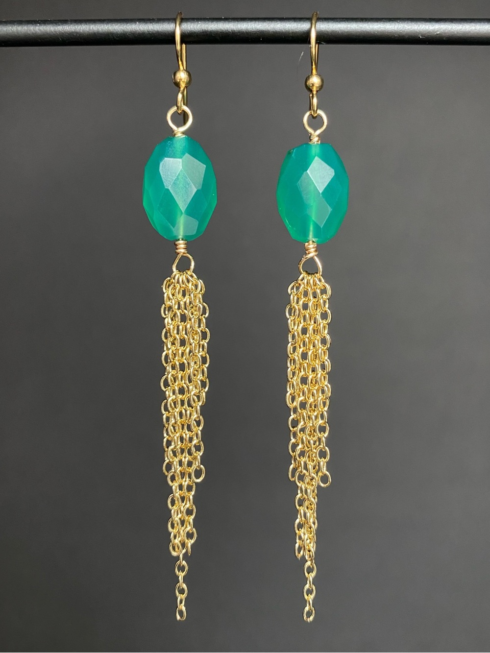 Chalcedony Tassel Earrings